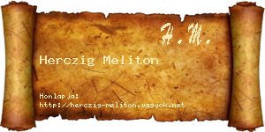 Herczig Meliton névjegykártya